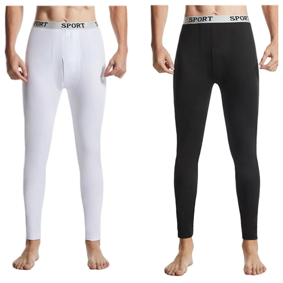 兰缪 运动型男字母腰带运动风修身防寒吸汗透气百搭长裤秋裤加绒保暖裤 男款