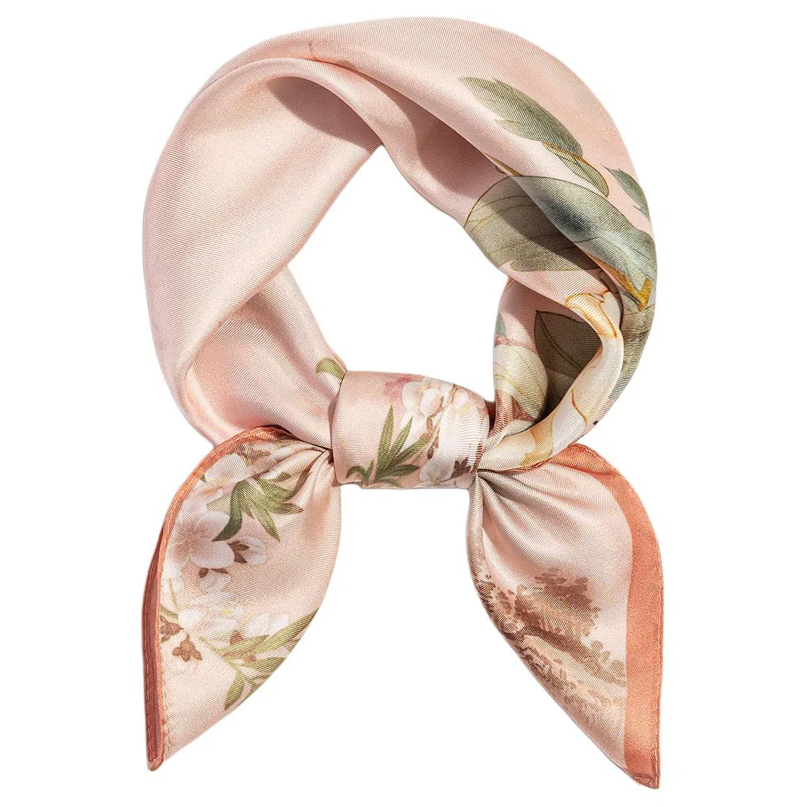 一米画纱 优雅中式花朵图案精致真丝材质高品质斜纹绸印花方巾如画系列 桑蚕丝 丝巾 女款