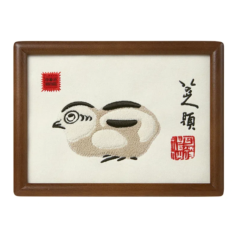 问童子 八大山人纪念馆 刺绣画 毛绒桌面装饰摆件高端艺术饰品 玩偶周边