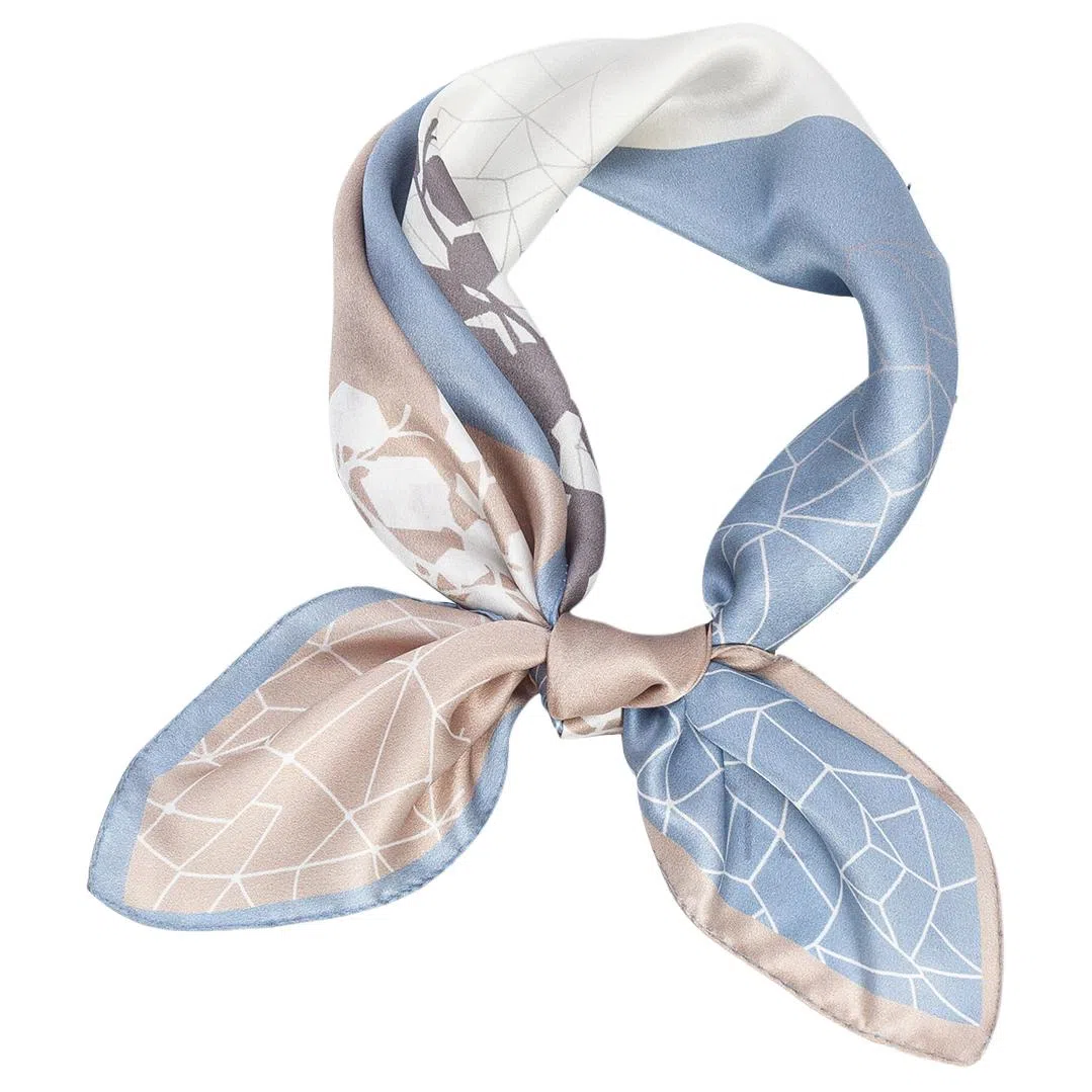 一米画纱 丝绸质感花卉图案国风印花真丝方巾踏青郊游装饰领巾拍照搭配 桑蚕丝 丝巾 女款