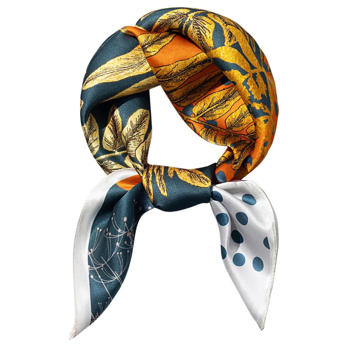 一米画纱 古典花卉雅韵国风真丝方巾旅游装饰素绸缎领巾搭配西装时尚出游 桑蚕丝 丝巾 女款