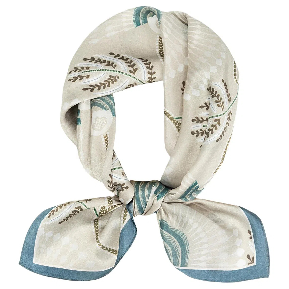 一米画纱 古典花卉雅韵国风真丝方巾旅游装饰素绸缎领巾搭配西装时尚出游 桑蚕丝 丝巾 女款