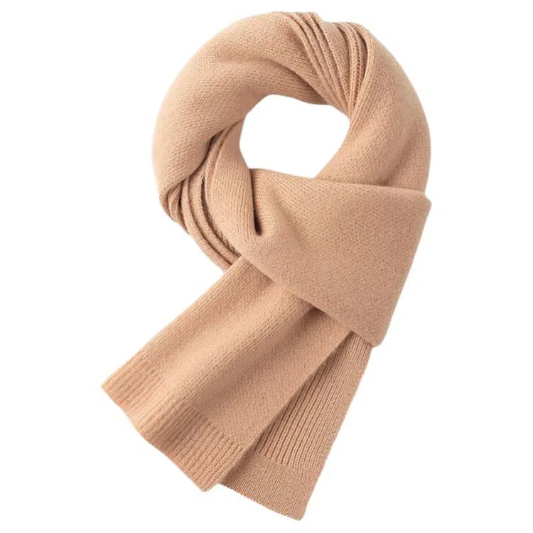 红豆 简约时尚柔软优雅百搭保暖 羊毛 绒线围巾 男女同款情侣款