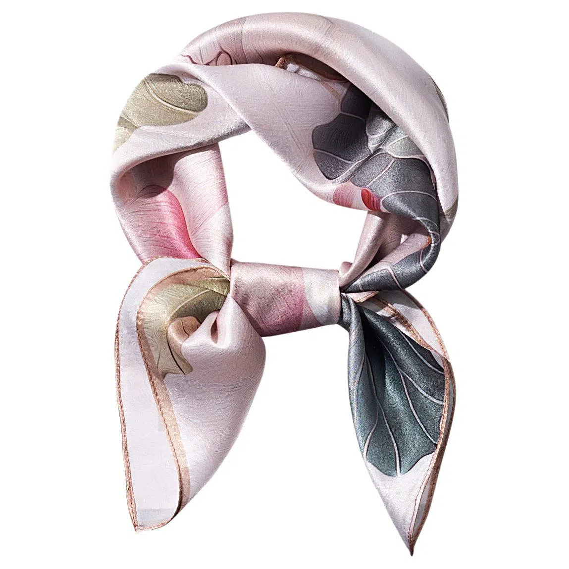 一米画纱 古典花卉雅韵国风真丝方巾旅游装饰素绸缎领巾搭配西装时尚出游 桑蚕丝 丝巾 女款