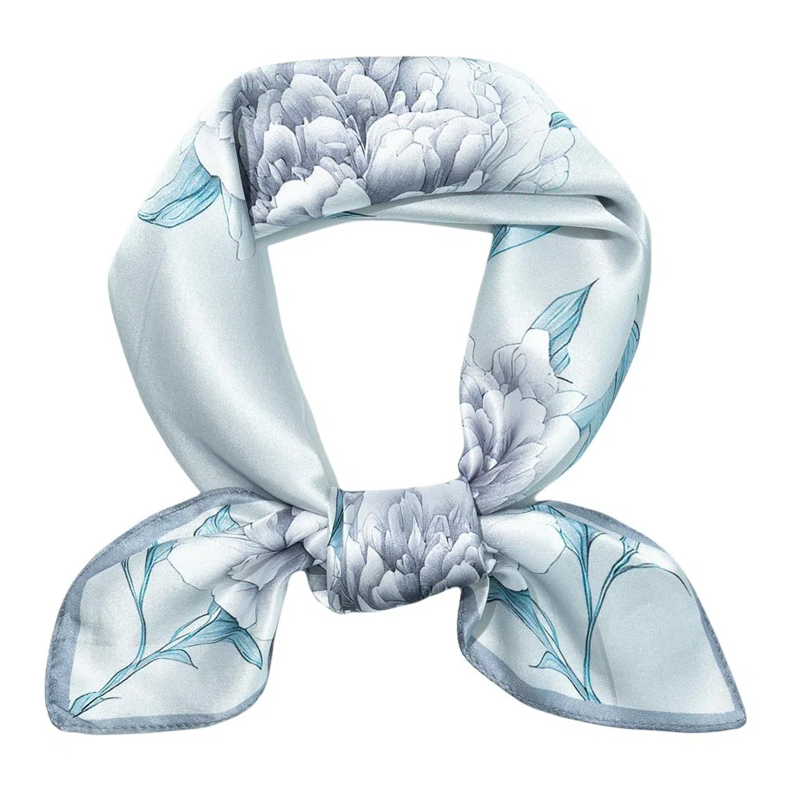 一米画纱 丝绸质感花卉图案国风印花真丝方巾踏青郊游装饰领巾拍照搭配 桑蚕丝 丝巾 女款