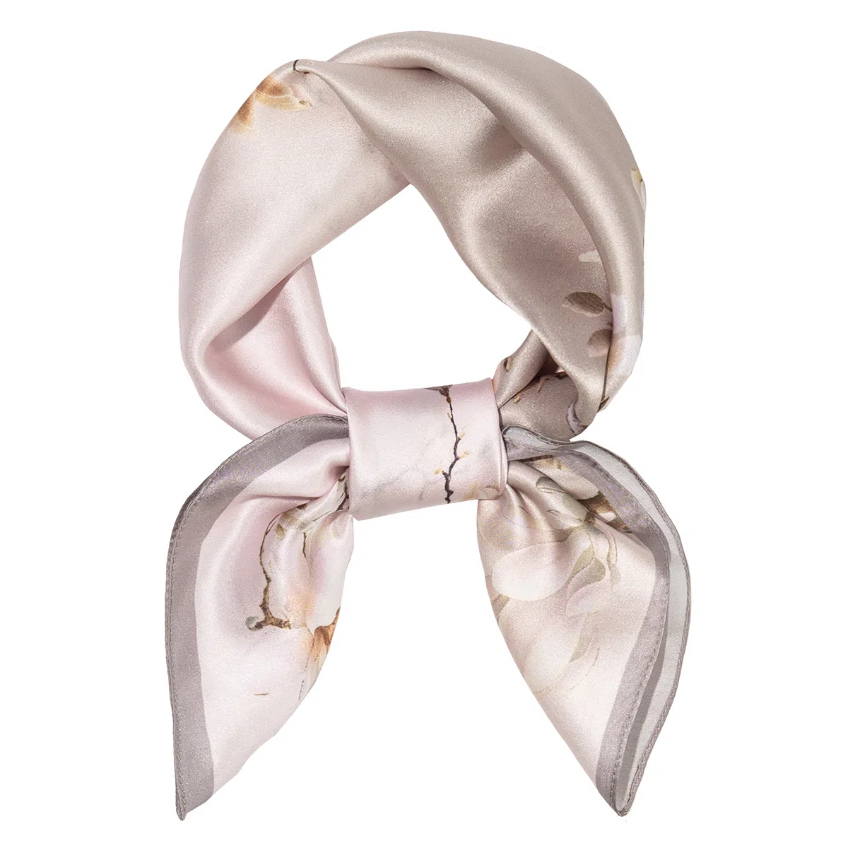 一米画纱 丝绸质感花卉图案国风印花真丝方巾踏青郊游装饰领巾拍照搭配 桑蚕丝 丝巾 女款