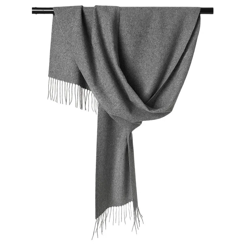 红豆 简约大气柔软轻盈百搭时尚 羊毛 绒线围巾 男女同款情侣款