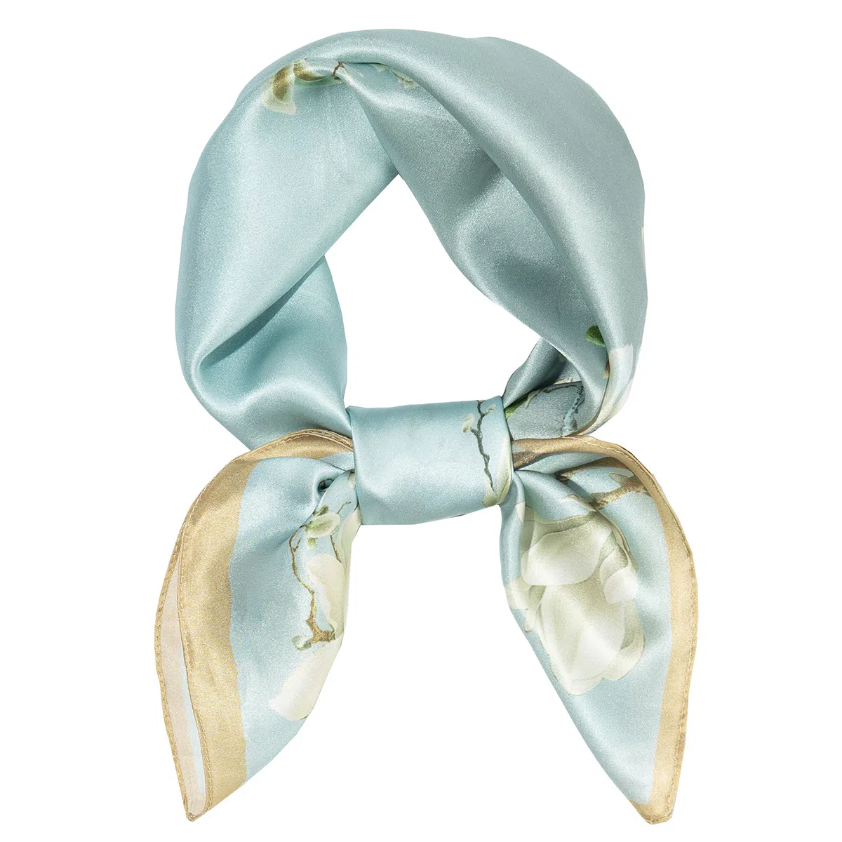 一米画纱 丝绸质感花卉图案国风印花真丝方巾踏青郊游装饰领巾拍照搭配 桑蚕丝 丝巾 女款