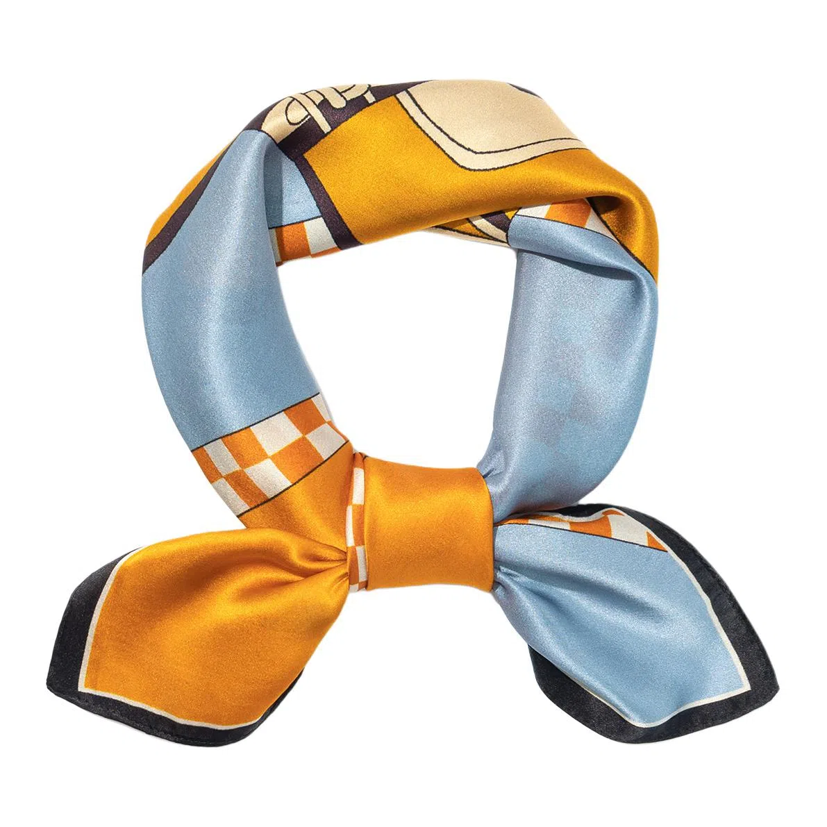 一米画纱 古典花卉雅韵国风真丝方巾旅游装饰素绸缎领巾搭配西装时尚出游 桑蚕丝 丝巾 女款