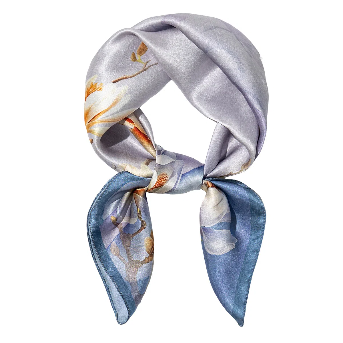 一米画纱 丝绸质感花卉图案国风印花真丝方巾踏青郊游装饰领巾拍照搭配 桑蚕丝 丝巾 女款