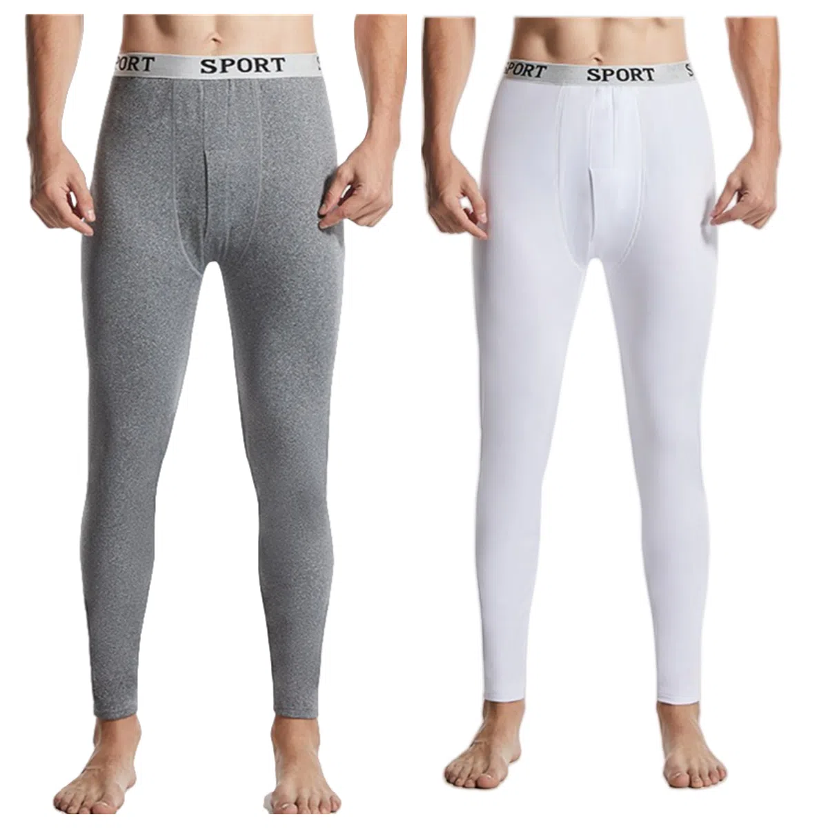 兰缪 运动型男字母腰带运动风修身防寒吸汗透气百搭长裤秋裤加绒保暖裤 男款