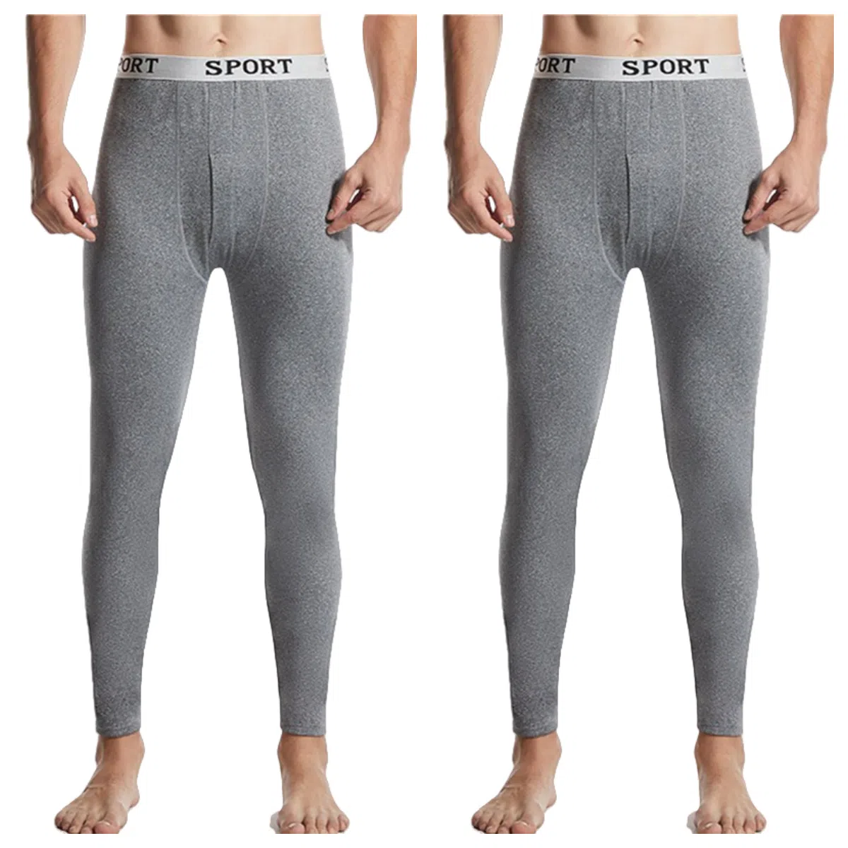 兰缪 运动型男字母腰带运动风修身防寒吸汗透气百搭长裤秋裤加绒保暖裤 男款