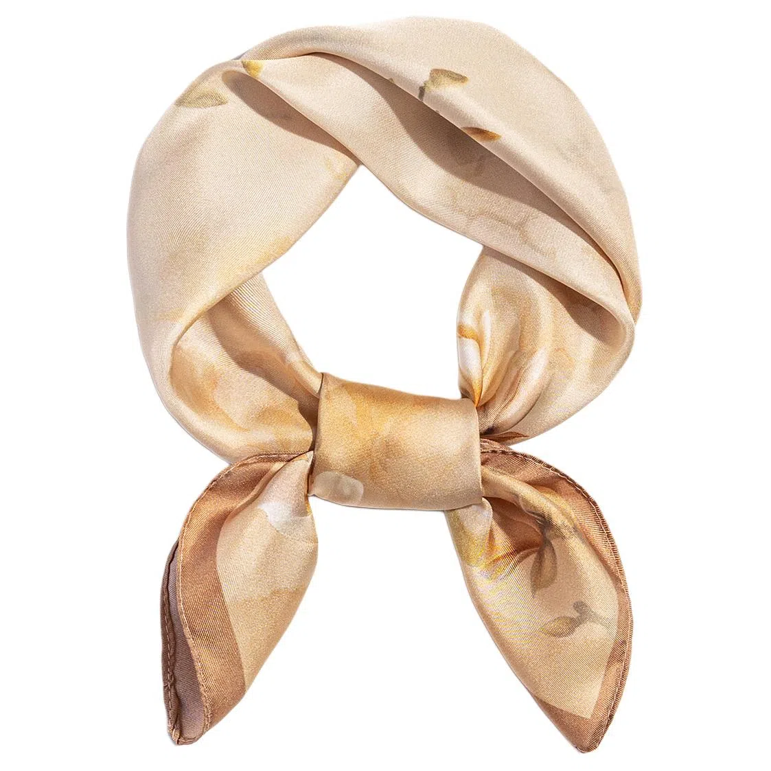 一米画纱 优雅中式花朵图案精致真丝材质高品质斜纹绸印花方巾如画系列 桑蚕丝 丝巾 女款