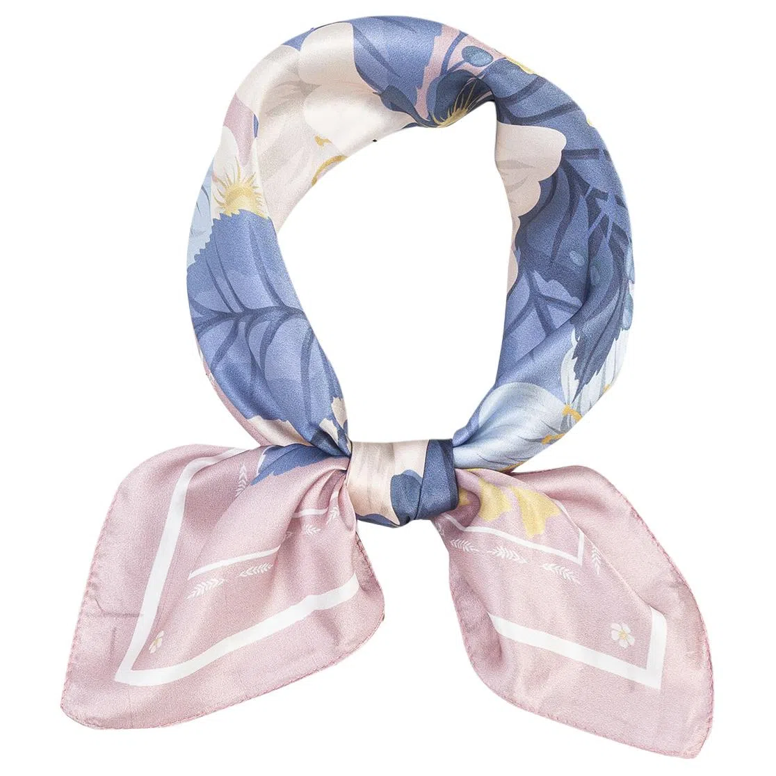 一米画纱 丝绸质感花卉图案国风印花真丝方巾踏青郊游装饰领巾拍照搭配 桑蚕丝 丝巾 女款