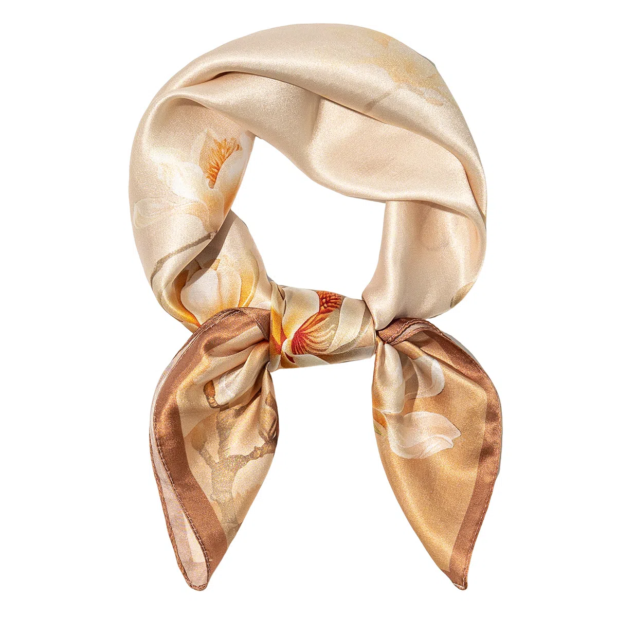 一米画纱 丝绸质感花卉图案国风印花真丝方巾踏青郊游装饰领巾拍照搭配 桑蚕丝 丝巾 女款