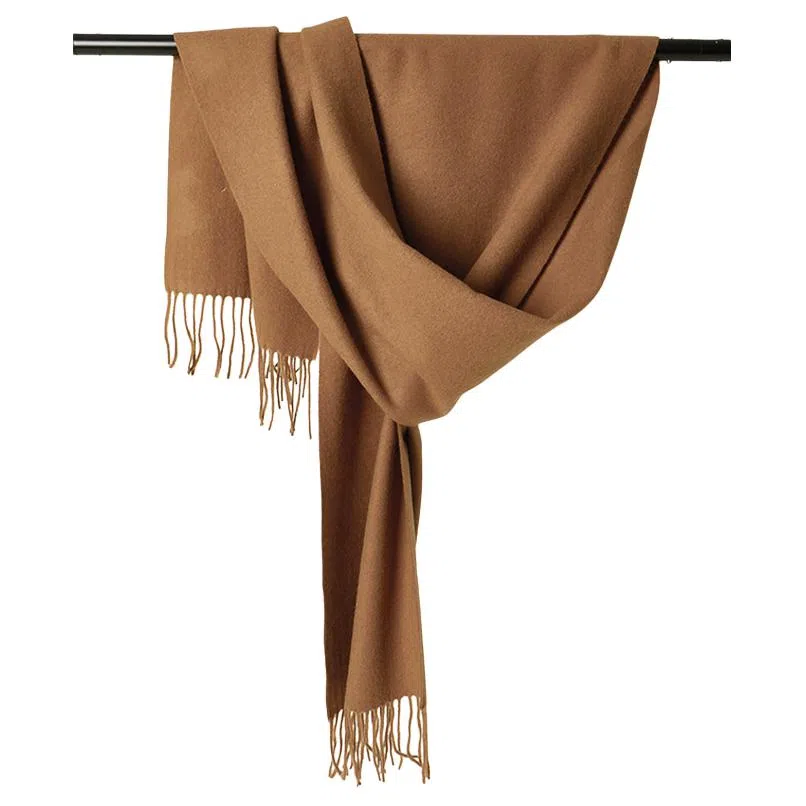 红豆 简约大气柔软轻盈百搭时尚 羊毛 绒线围巾 男女同款情侣款