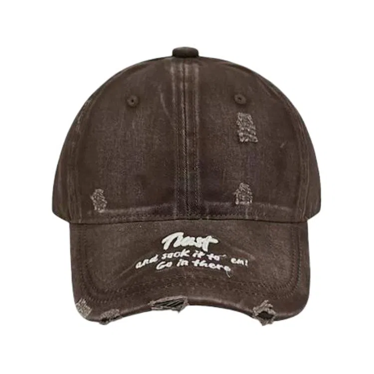 艾佳微 美式复古水洗韩版大脸显脸小软顶字母刺绣高级质感通勤日常休闲 棉 鸭舌帽 男女同款情侣款