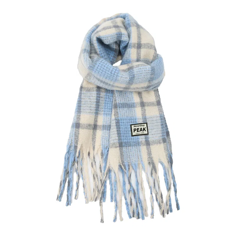 匹克 流苏撞色渐变韩系加厚防寒保暖 聚酯纤维 绒线围巾 男女同款情侣款