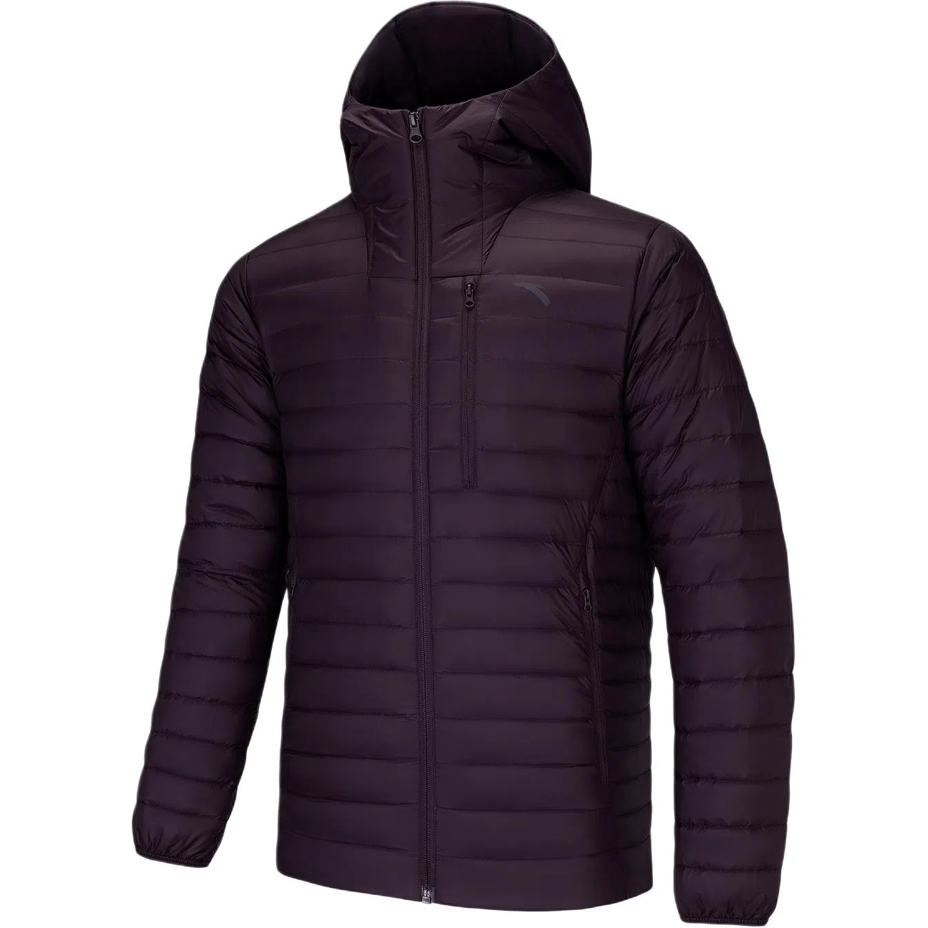 超级安踏 连帽拉链纯色保暖修身羽绒服 男款