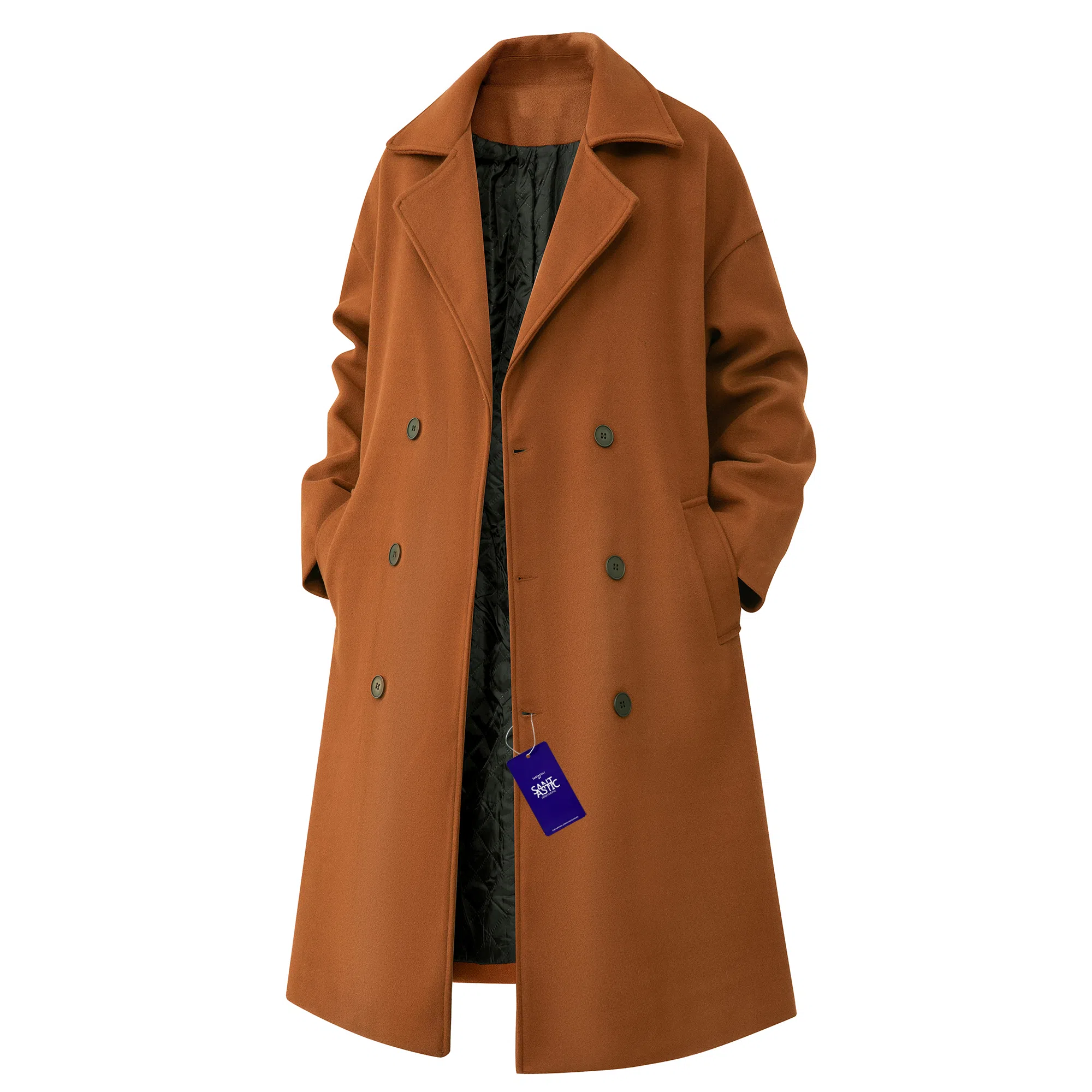 SANTASTIC Classic Double-Breasted Wool Coat