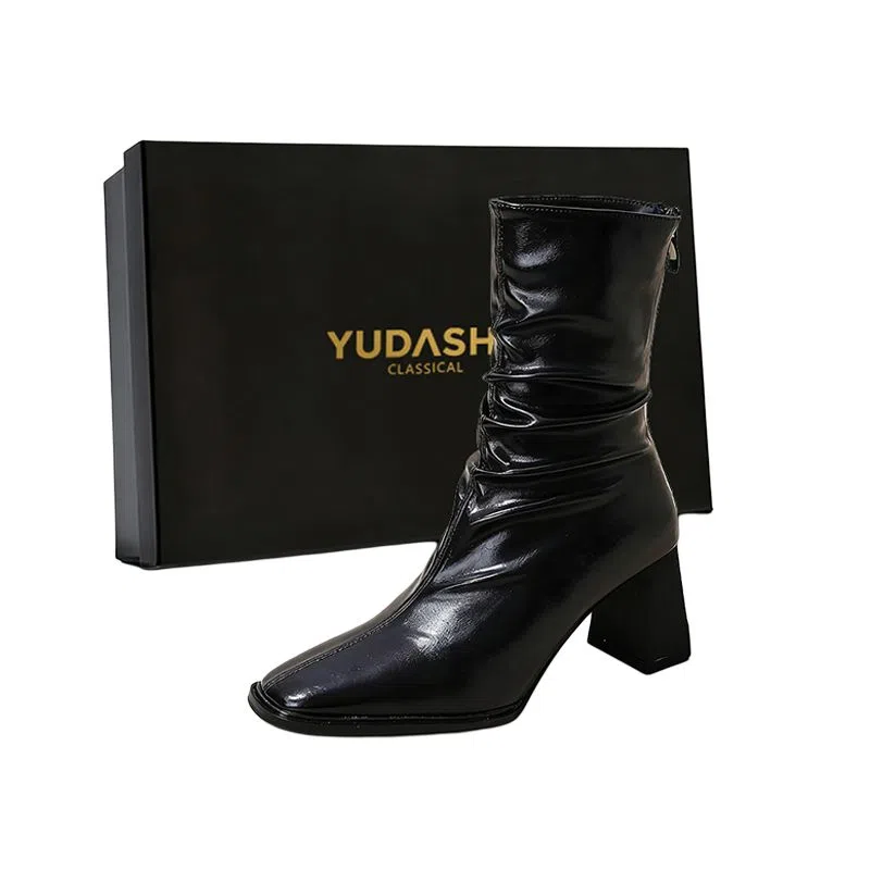 YUDASHU Stack Heel Ankle Boots