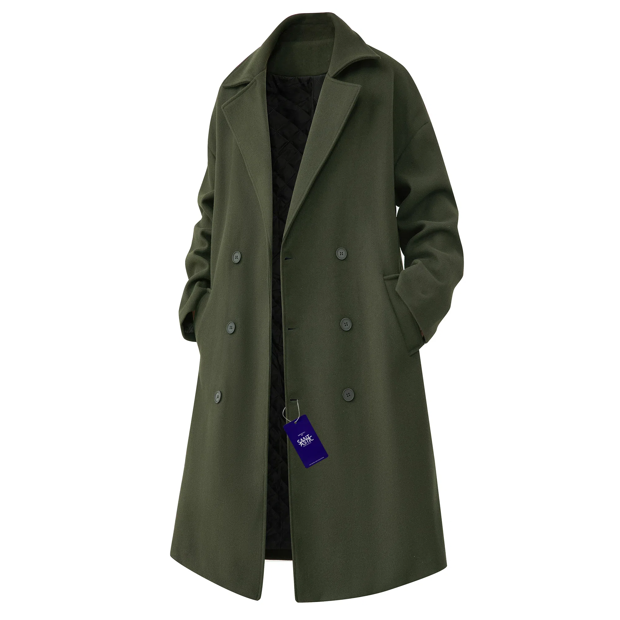SANTASTIC Classic Double-Breasted Wool Coat