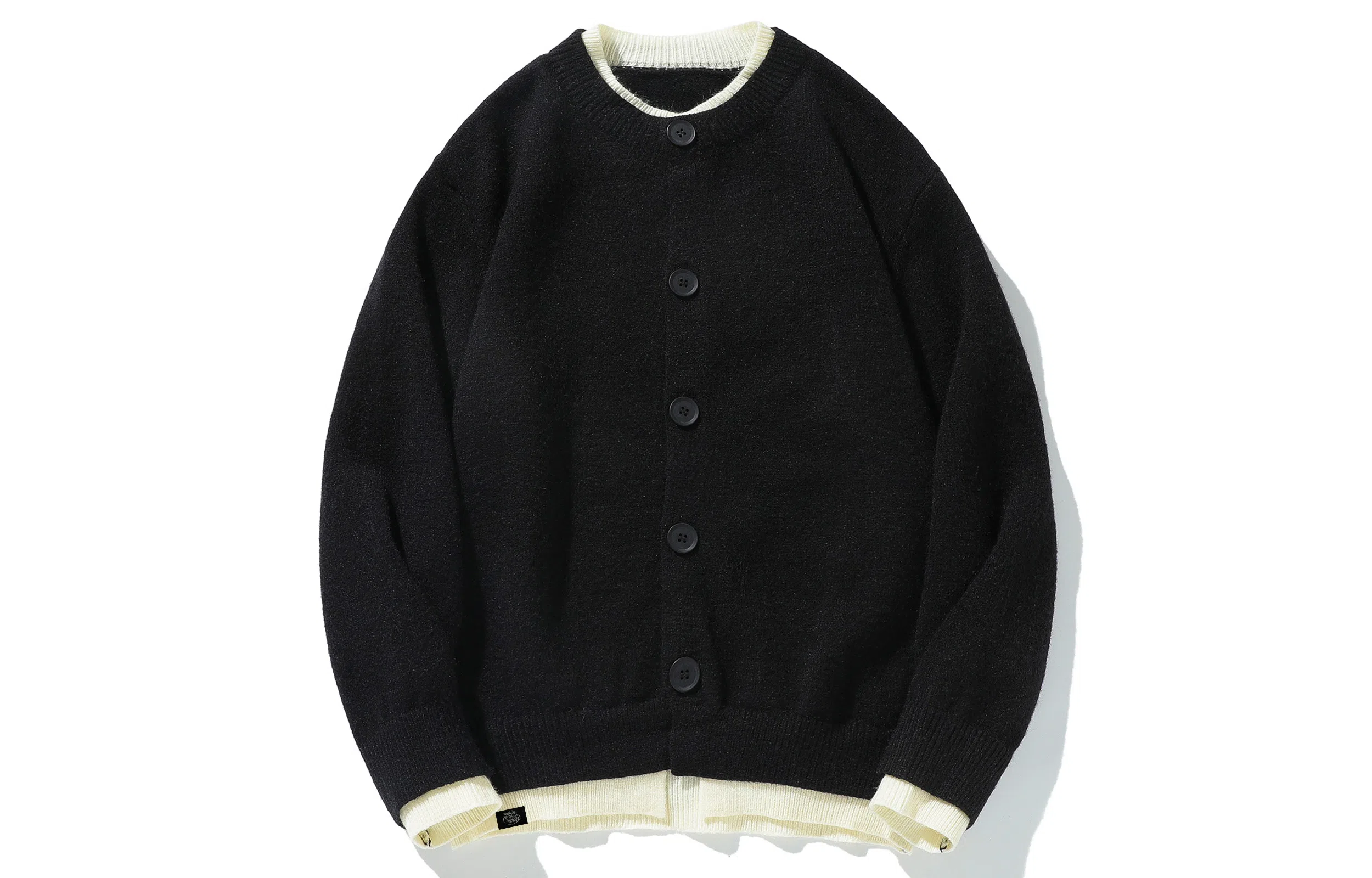 王者荣耀 假两件开衫外套春秋潮牌简约时尚学院风慵懒舒适日常户外通勤百搭针织衫上衣内搭叠穿单排扣毛衣 男女同款