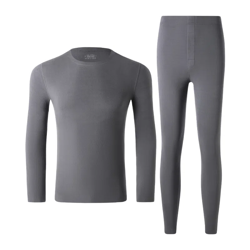 莫代尔 双面绒面料萃取山茶油圆领打底衣打底裤秋冬季抗寒舒适 保暖套装 男款