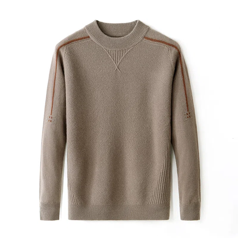 恒源祥 宽松纯色适中半高领长袖针织衫 女款