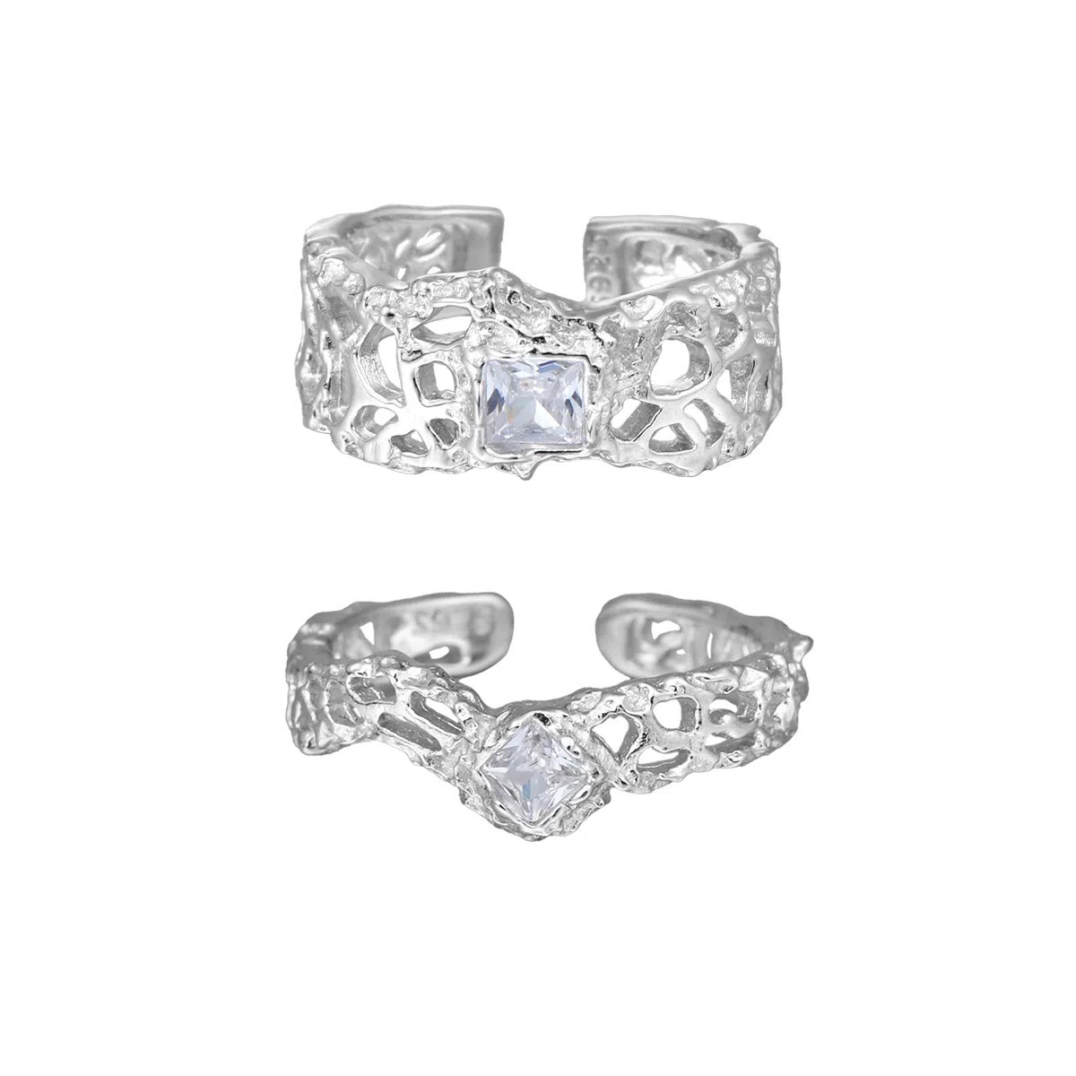 Kasono Hollow Kiss Ring S925 Silver