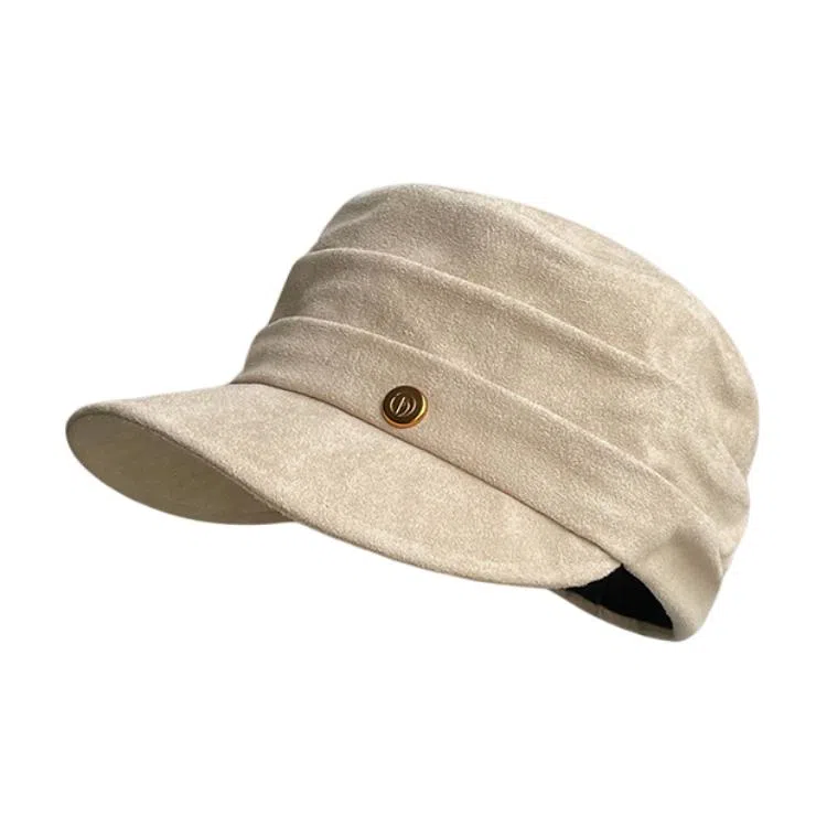 艾佳微 大头围日常百搭显脸小气质英伦 涤纶 帽子 男女同款情侣款