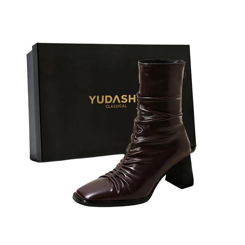 YUDASHU Stack Heel Ankle Boots