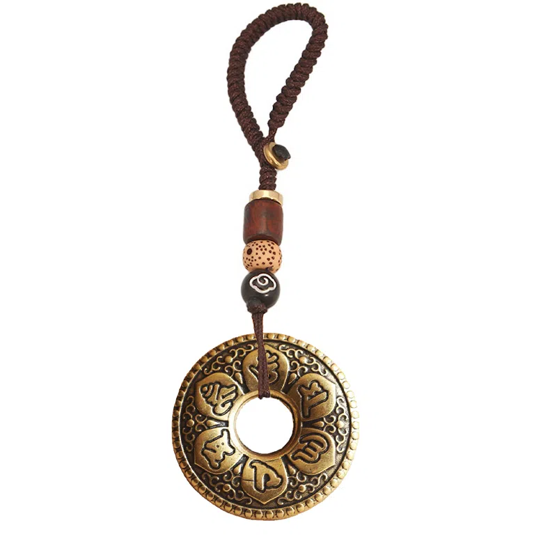 零界 六字箴言平安扣 心经古法工艺六字真言百搭#好运 合金 挂件 男女同款情侣款