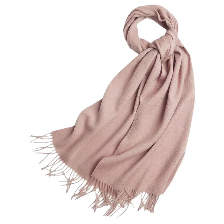 红豆 经典纯色轻盈柔软时尚百搭 羊毛 绒线围巾 男女同款情侣款