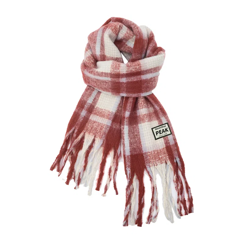 匹克 流苏撞色渐变韩系加厚防寒保暖 聚酯纤维 绒线围巾 男女同款情侣款