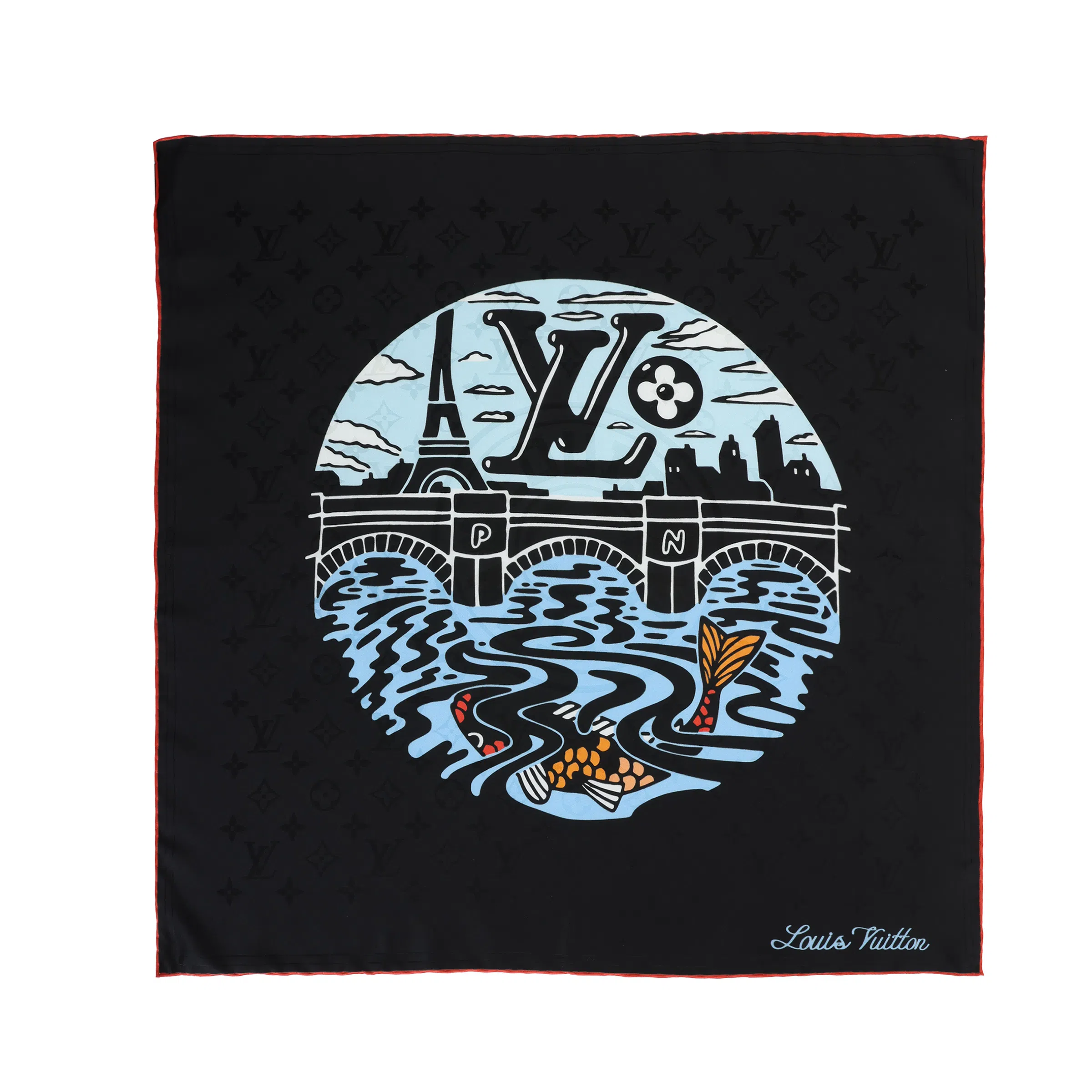 Louis Vuitton x Nigo Scarf Black Colorblock Print