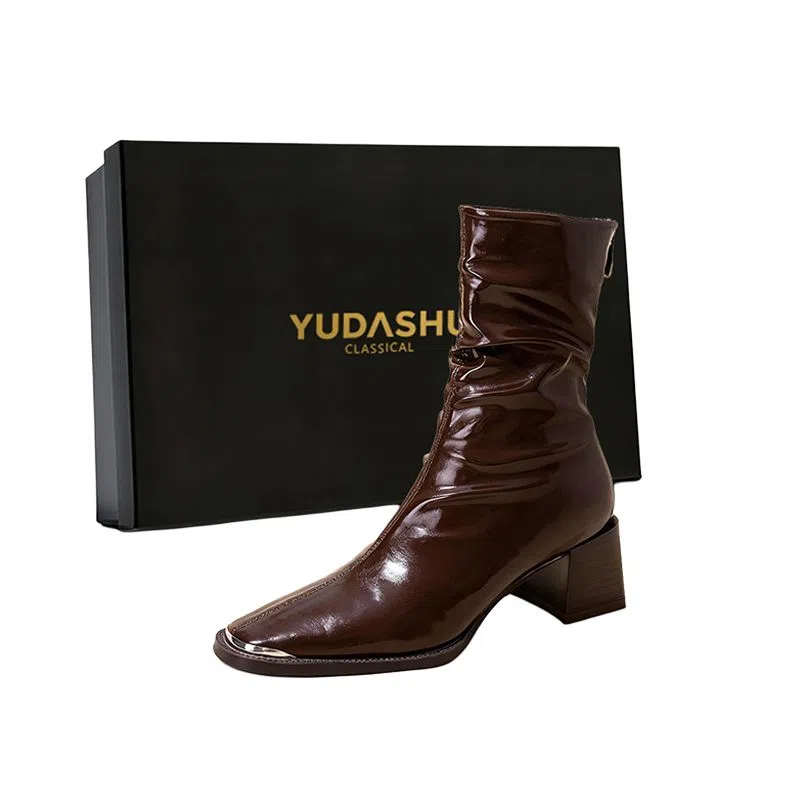 YUDASHU Stack Heel Ankle Boots