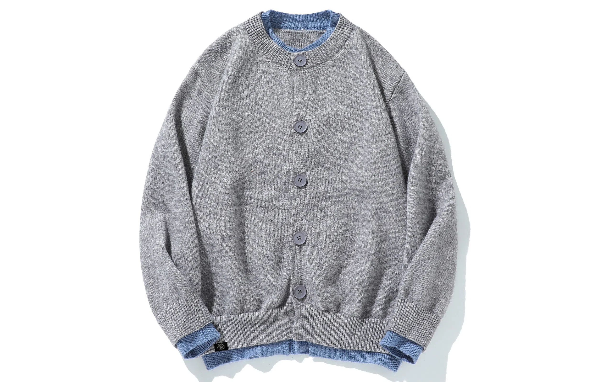 王者荣耀 假两件开衫外套春秋潮牌简约时尚学院风慵懒舒适日常户外通勤百搭针织衫上衣内搭叠穿单排扣毛衣 男女同款