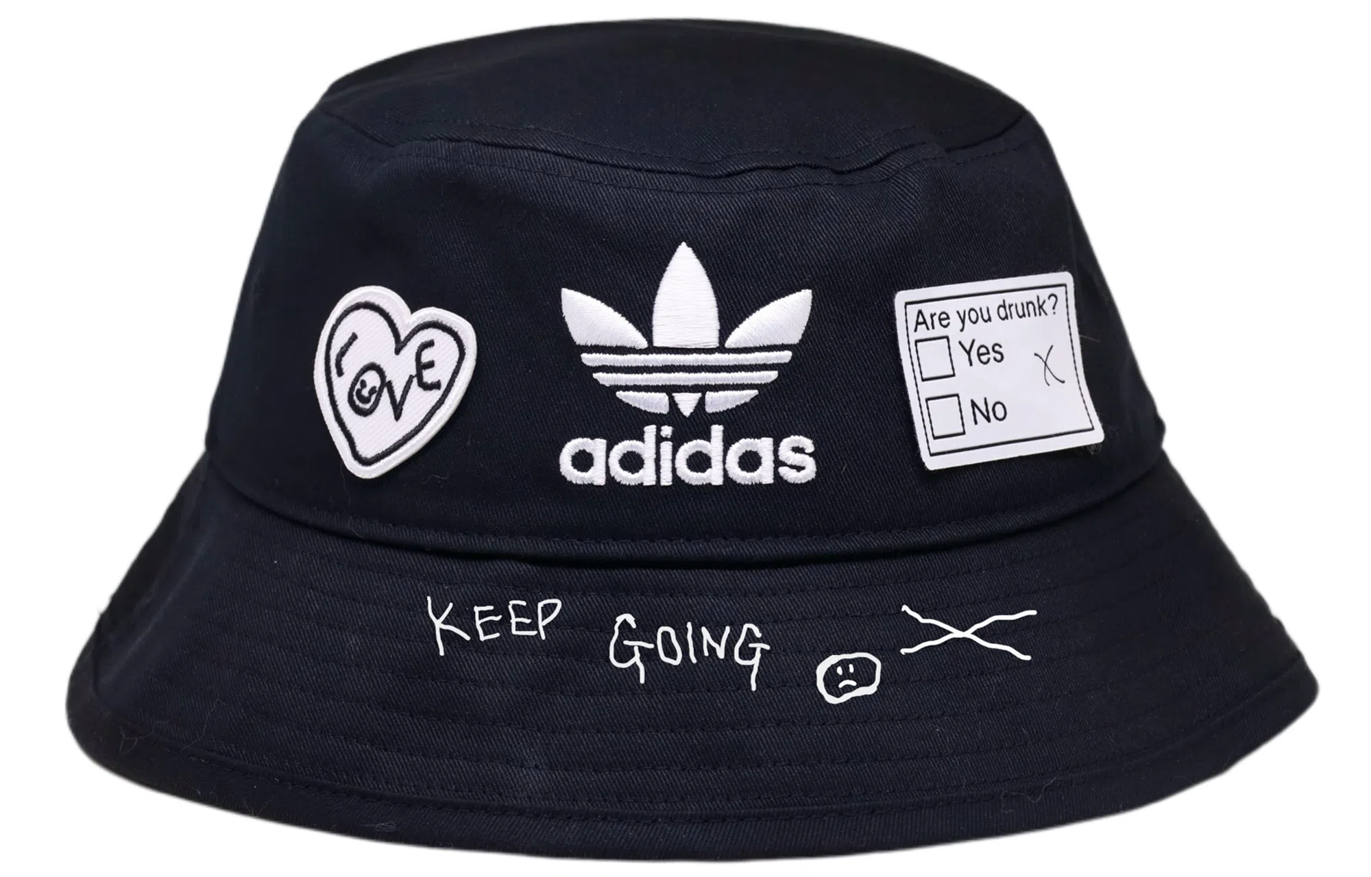 adidas Originals Trefoil Heart Doodle Bucket Hat Black