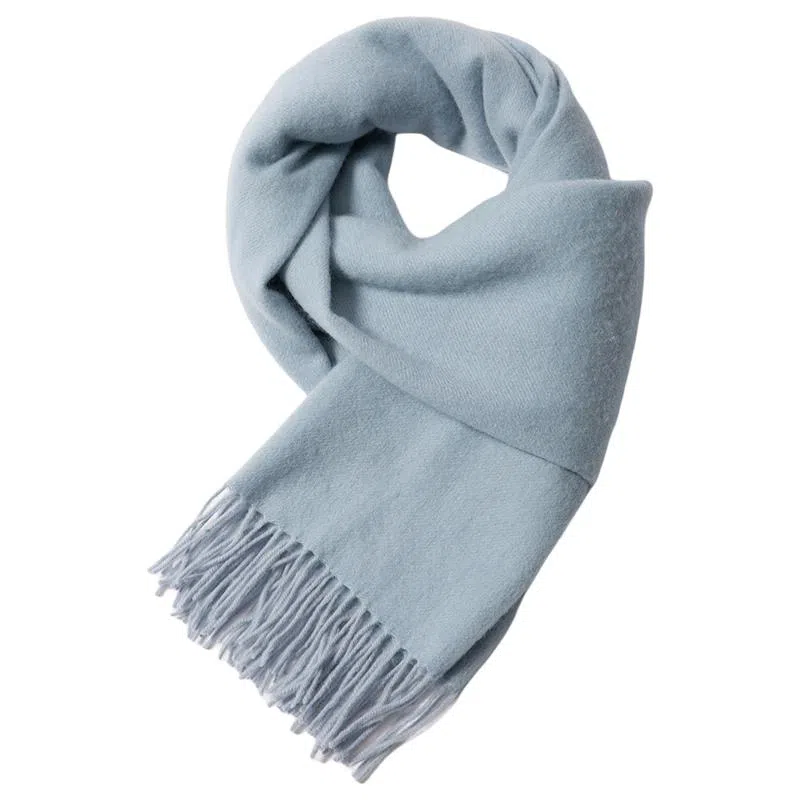 红豆 简约柔软舒适纯色时尚百搭 羊毛 绒线围巾 男女同款情侣款