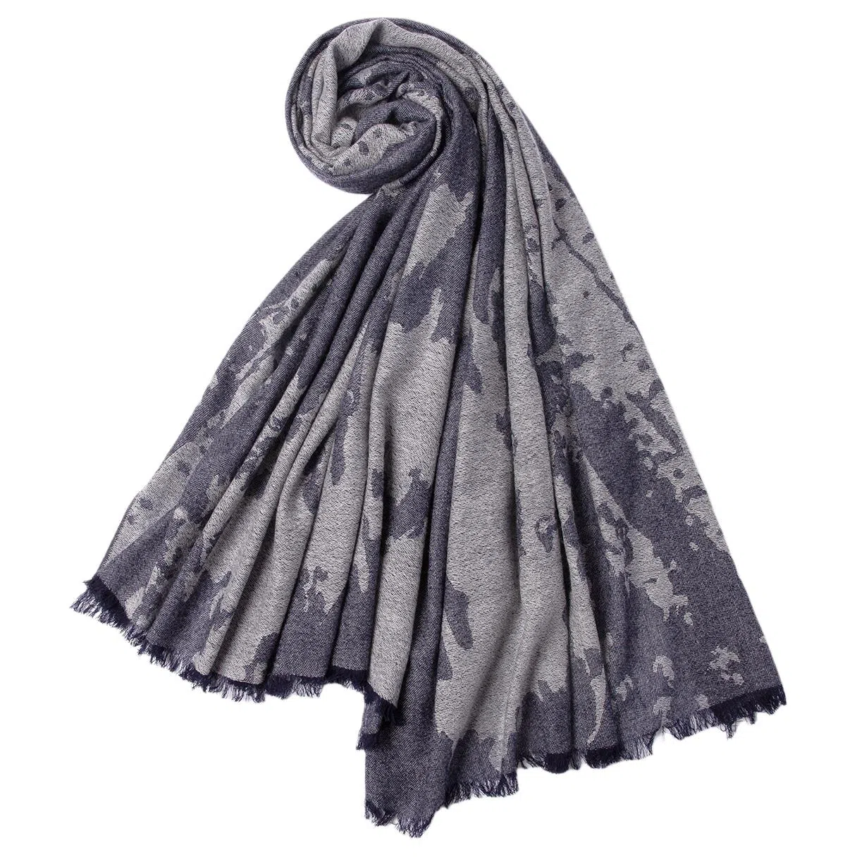 红豆 品牌提花披肩两用白兰提花 羊毛 绒线围巾 男女同款情侣款