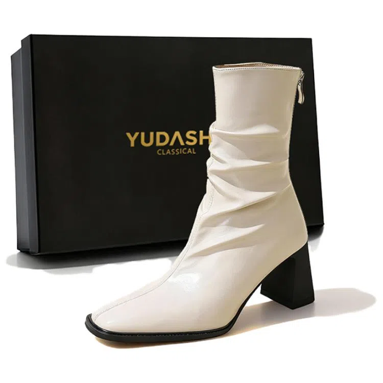 YUDASHU Stack Heel Ankle Boots