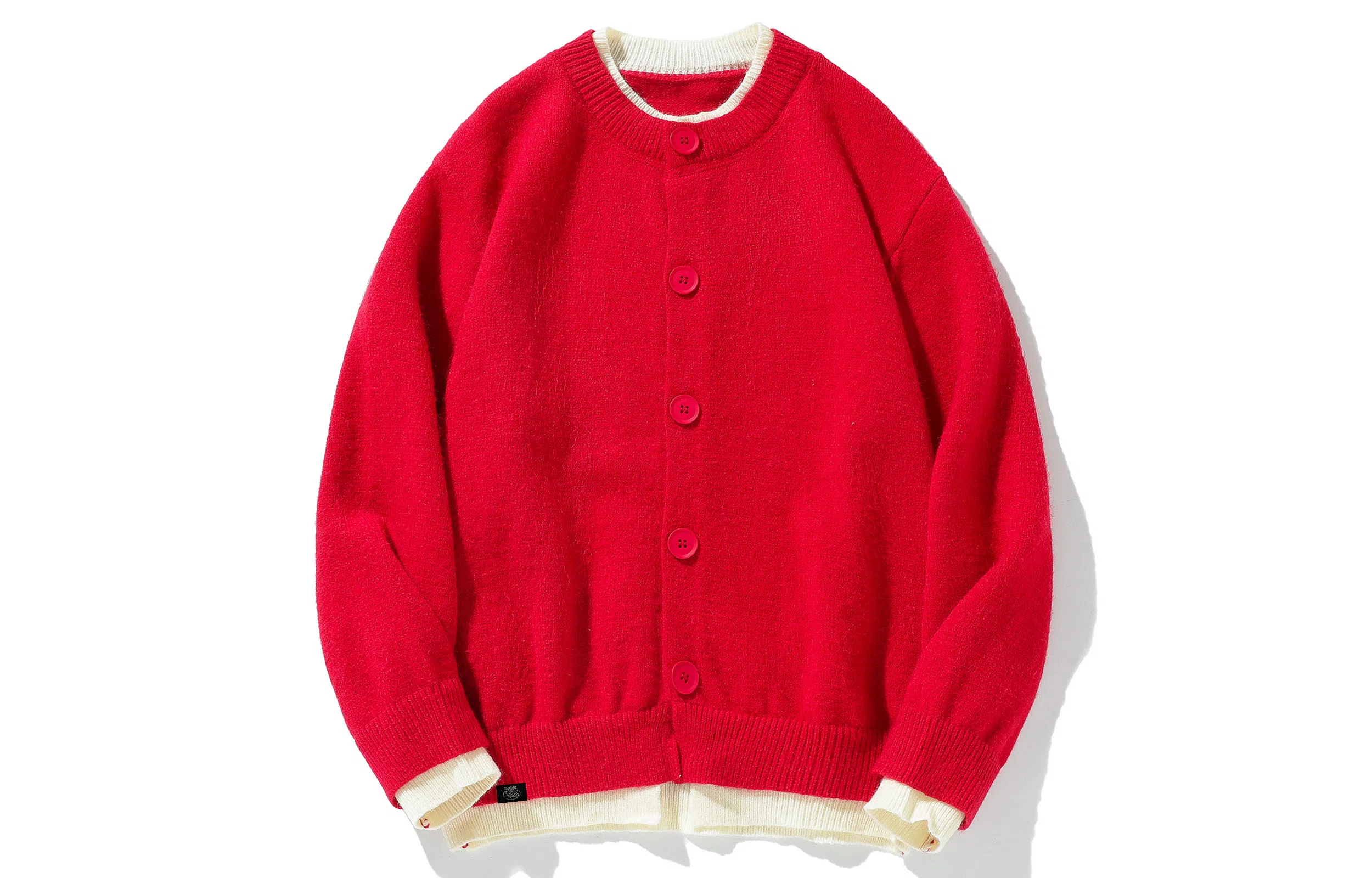 王者荣耀 假两件开衫外套春秋潮牌简约时尚学院风慵懒舒适日常户外通勤百搭针织衫上衣内搭叠穿单排扣毛衣 男女同款