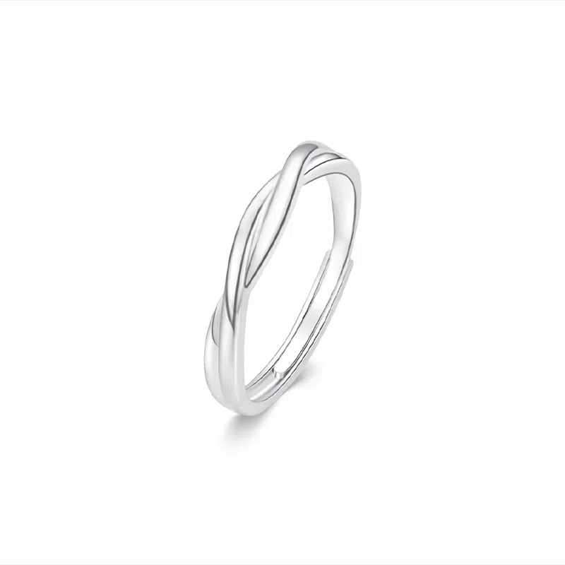 【S999足银|异地分开发】 极昼 莫比乌斯对戒 爱意交织爱无止境闪耀璀璨高级感设计可调节 浪漫约会告白礼赠 纯银 戒指 男女同款情侣款