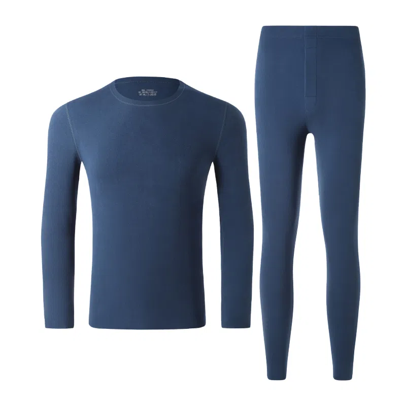 莫代尔 双面绒面料萃取山茶油圆领打底衣打底裤秋冬季抗寒舒适 保暖套装 男款