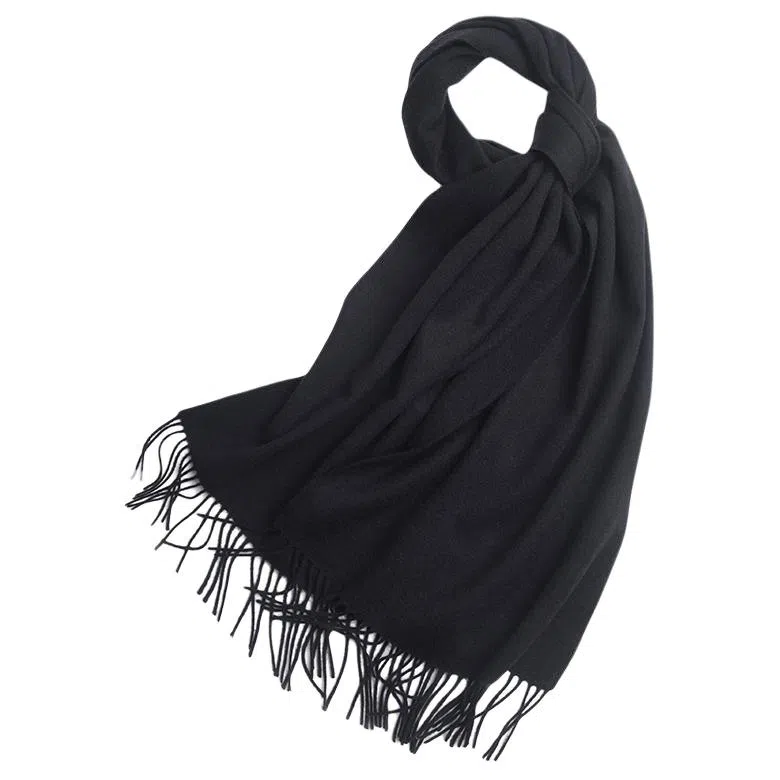 红豆 经典纯色轻盈柔软时尚百搭 羊毛 绒线围巾 男女同款情侣款