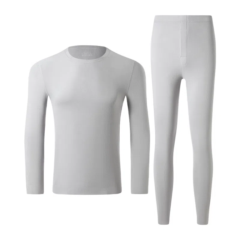 莫代尔 双面绒面料萃取山茶油圆领打底衣打底裤秋冬季抗寒舒适 保暖套装 男款