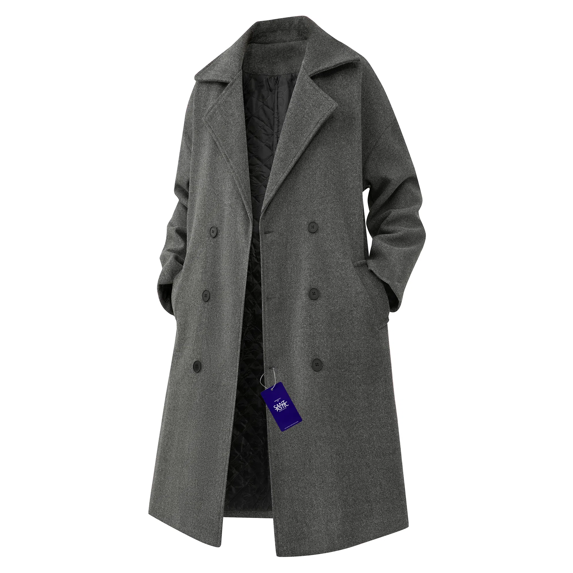 SANTASTIC Classic Double-Breasted Wool Coat