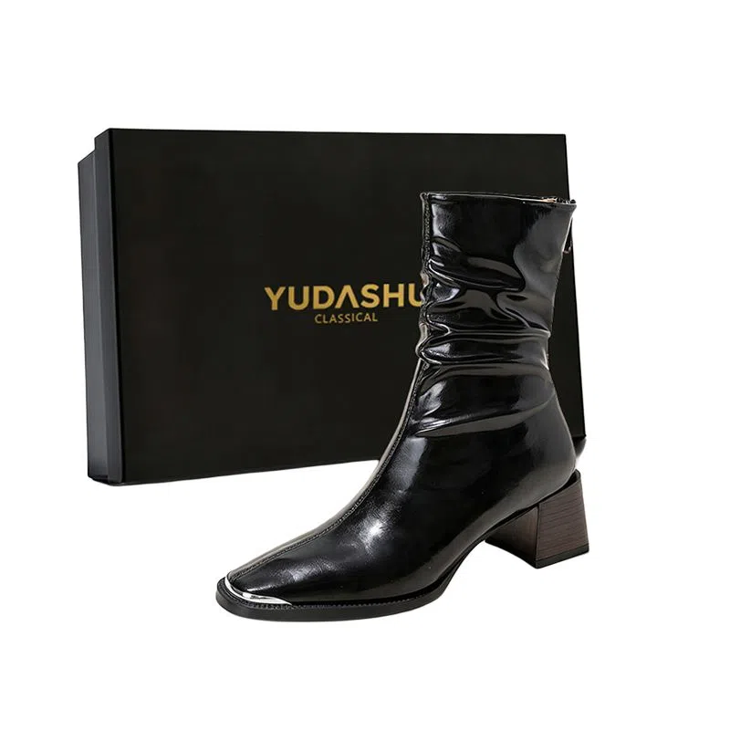 YUDASHU Stack Heel Ankle Boots