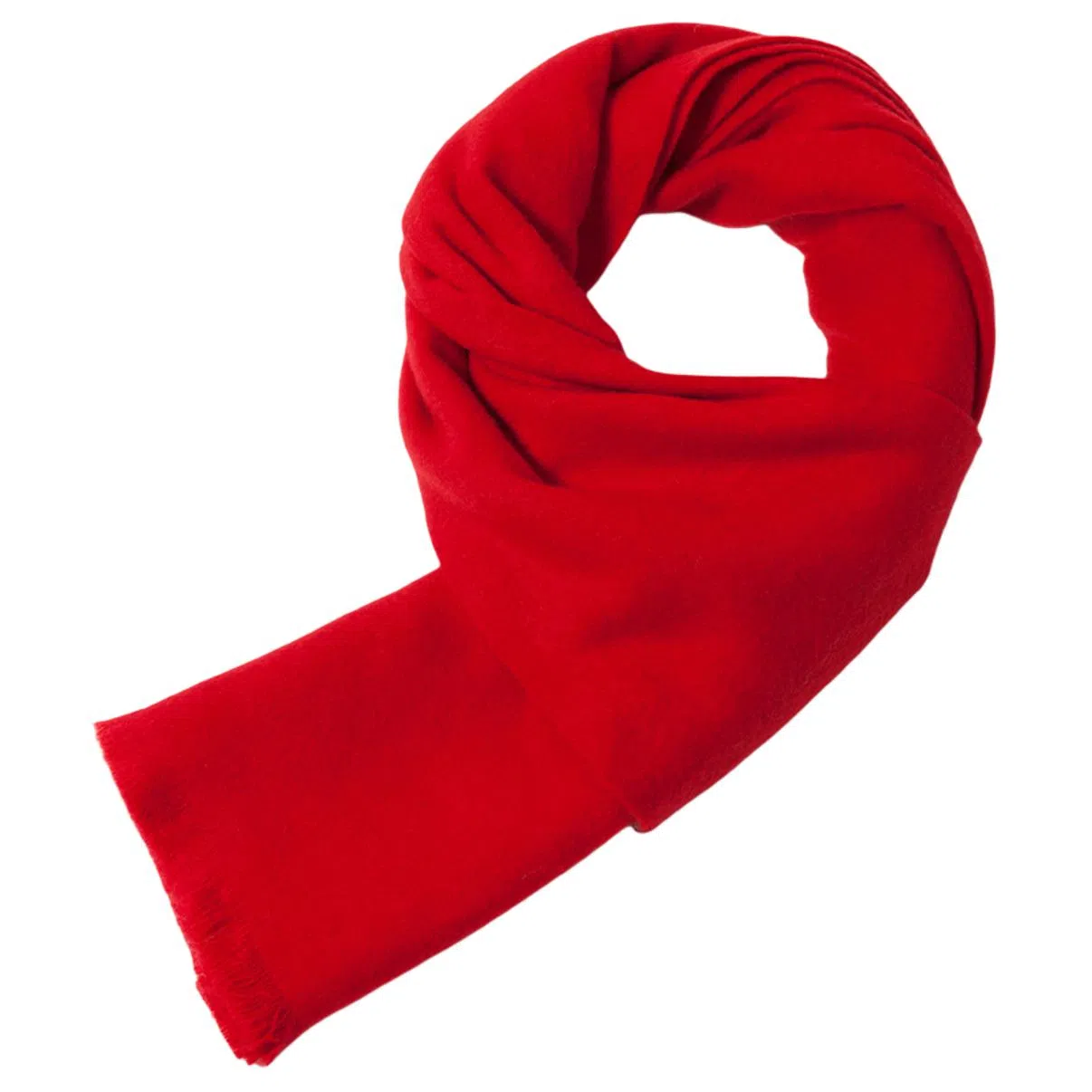 红豆 舒适时尚百搭中国红保暖 羊绒 绒线围巾 男女同款情侣款